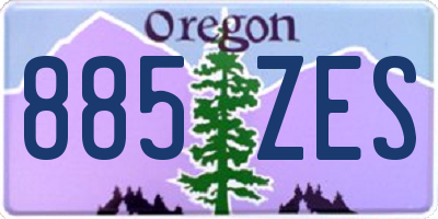 OR license plate 885ZES