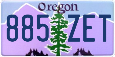 OR license plate 885ZET