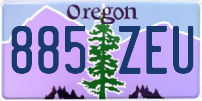 OR license plate 885ZEU
