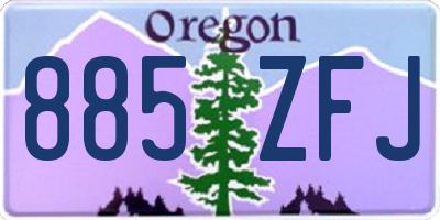 OR license plate 885ZFJ