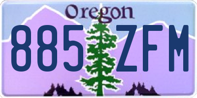 OR license plate 885ZFM