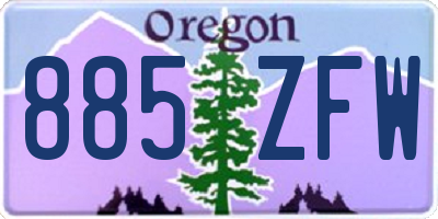 OR license plate 885ZFW