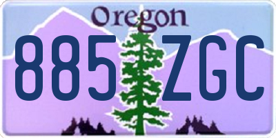 OR license plate 885ZGC