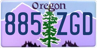 OR license plate 885ZGD