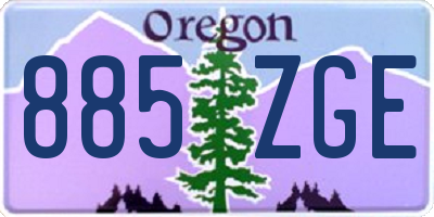 OR license plate 885ZGE
