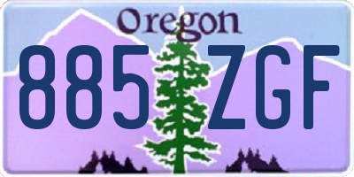 OR license plate 885ZGF