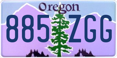 OR license plate 885ZGG