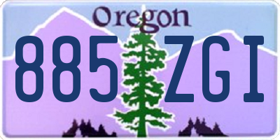OR license plate 885ZGI