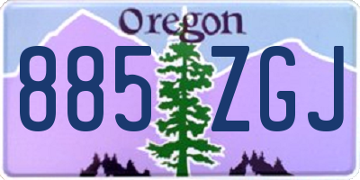 OR license plate 885ZGJ