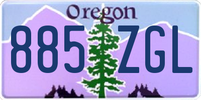 OR license plate 885ZGL