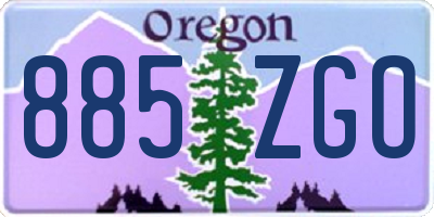OR license plate 885ZGO