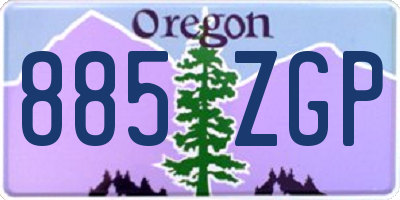 OR license plate 885ZGP