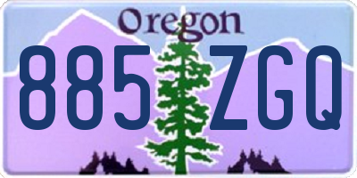 OR license plate 885ZGQ