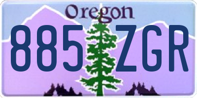 OR license plate 885ZGR