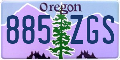 OR license plate 885ZGS