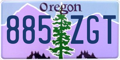 OR license plate 885ZGT