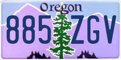OR license plate 885ZGV