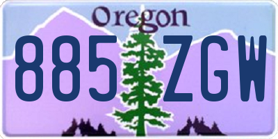 OR license plate 885ZGW