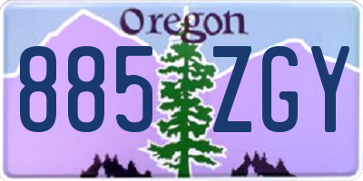 OR license plate 885ZGY