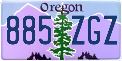 OR license plate 885ZGZ