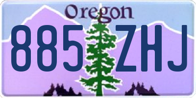 OR license plate 885ZHJ