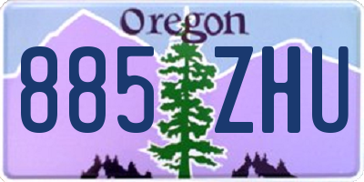 OR license plate 885ZHU