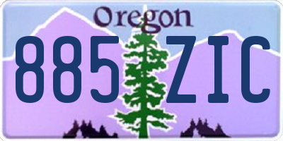 OR license plate 885ZIC