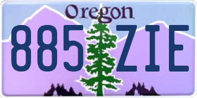 OR license plate 885ZIE