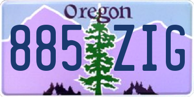 OR license plate 885ZIG