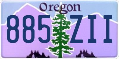 OR license plate 885ZII