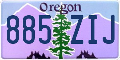 OR license plate 885ZIJ