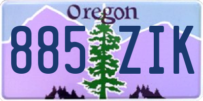 OR license plate 885ZIK