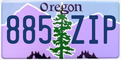 OR license plate 885ZIP