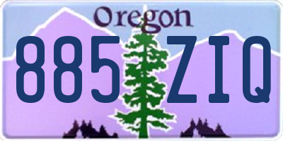 OR license plate 885ZIQ