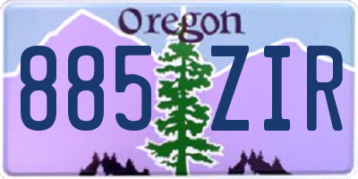 OR license plate 885ZIR