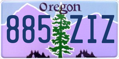 OR license plate 885ZIZ