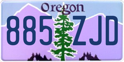 OR license plate 885ZJD