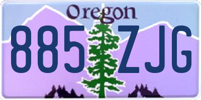 OR license plate 885ZJG