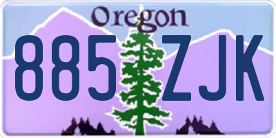 OR license plate 885ZJK