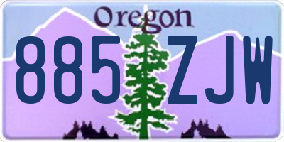 OR license plate 885ZJW
