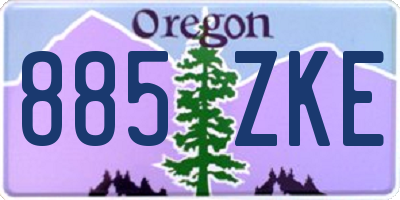 OR license plate 885ZKE
