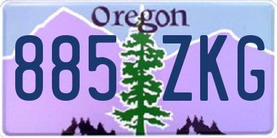 OR license plate 885ZKG