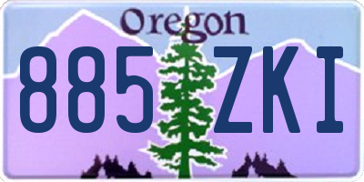 OR license plate 885ZKI