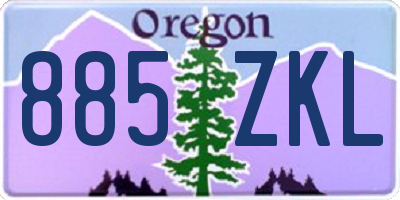 OR license plate 885ZKL