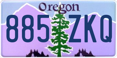OR license plate 885ZKQ