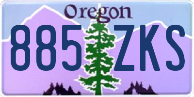 OR license plate 885ZKS