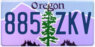 OR license plate 885ZKV