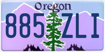 OR license plate 885ZLI