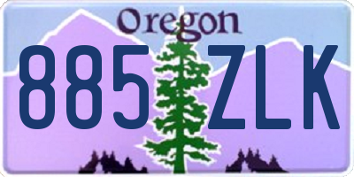 OR license plate 885ZLK