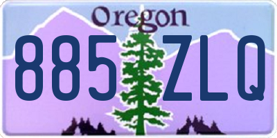 OR license plate 885ZLQ